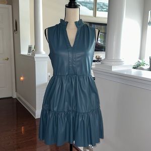 NWT “Fate” faux leather tiered dress